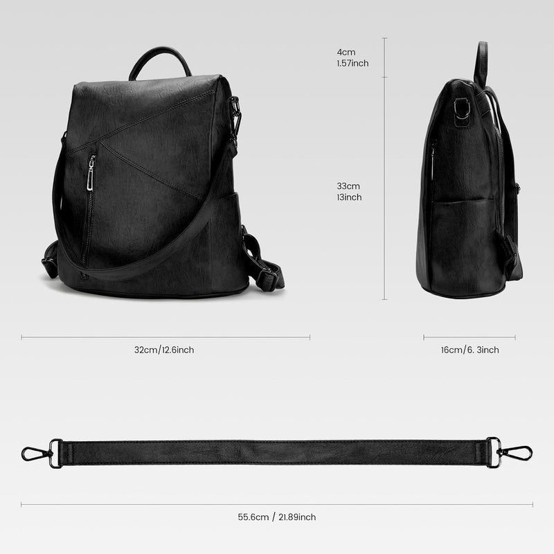 molshine Backpack,Fashion Casual Travel PU Leather Daypack Bag Shoulder Rucksack Handbags for Women HB041 - Image 3